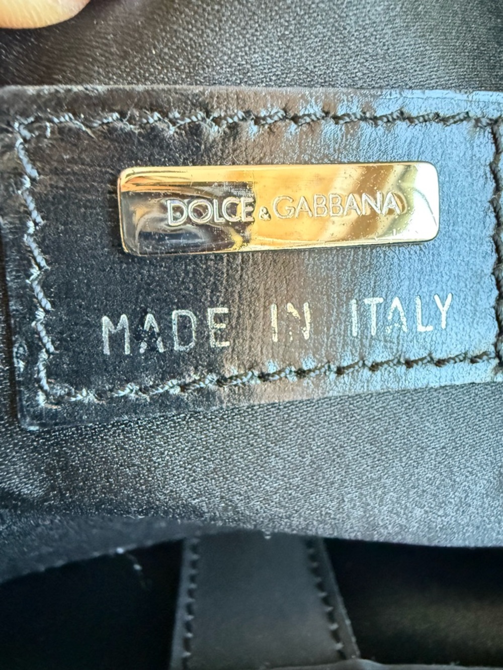 F/W 1995 Dolce & Gabbana Runway ID Bar Logo Chain Black Nylon Shoulder Bag - Picture 9 of 11